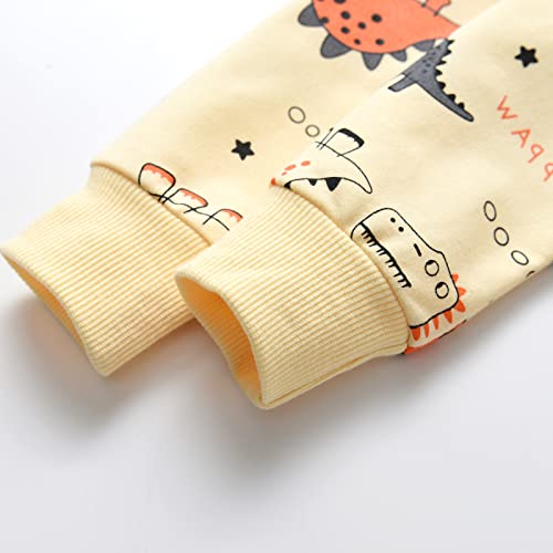 Toddler Baby Boy Clothes Animal Style Long Sleeve Tops Sweatsuit Pants Outfits Set (Light yellow, 18-24 Months) from 