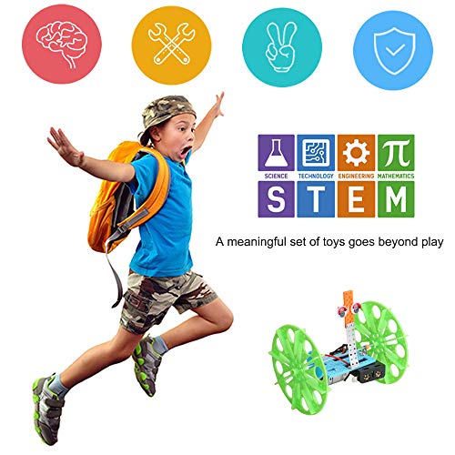 6 Set STEM Kit,DC Motors Electronic Assembly Robotic Science Kits, Mini Electric Plotter,Ball Emitter,Reptile Robot, Boat,Balance Car,Circuit Building DIY Science Experiments Projects for Kids by Poraxy