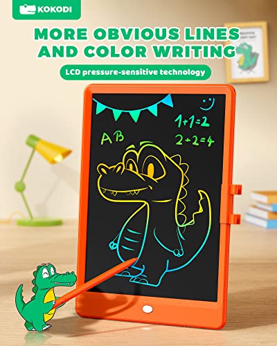 KOKODI LCD Writing Tablet, 10 Inch Colorful Toddler Doodle Board Drawing Tablet, Erasable Reusable Electronic Drawing Pads, Educational and Learning Toy for 3-6 Years Old Boy and Girls from KOKODI