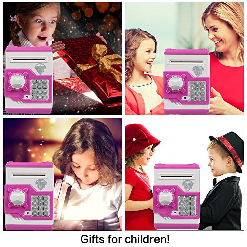 Cargooy Mini ATM Piggy Bank ATM Machine Best Gift for Kids,Electronic Code Piggy Bank Money Counter Safe Box Coin Bank for Boys Girls Password Lock Case (Pink) by Cargooy by Dongguan senhui electronic technology Co.,Ltd
