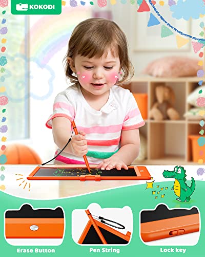 KOKODI LCD Writing Tablet, 10 Inch Colorful Toddler Doodle Board Drawing Tablet, Erasable Reusable Electronic Drawing Pads, Educational and Learning Toy for 3-6 Years Old Boy and Girls from KOKODI