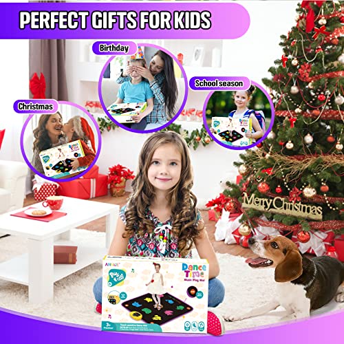 Dance Mat Toys for 3-8 Year Old for Kids, Upgraded Electronic Dance Pad with Light Up,Music Dance Game Mat with 5 Game Modes, 3 Challenge Levels,Birthday Xmas Gifts for 3 4 5 6 7 8+ Year Old Girls from ANNKIE