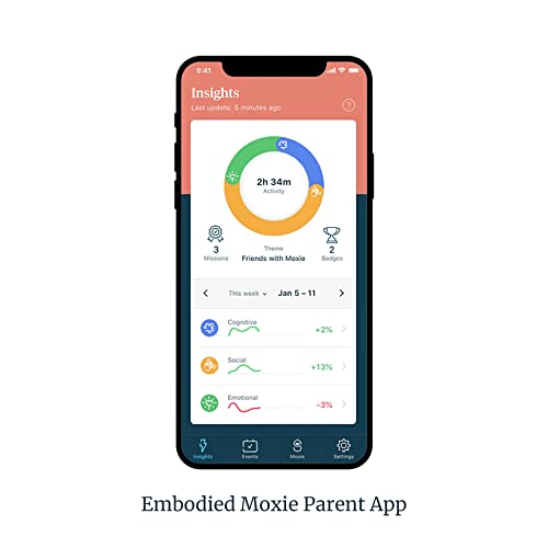 Moxie Robot, Conversational Learning Robot for Kids 5-10, GPT-Powered AI Technology, Increases Kids Social Confidence, Articulating Arms & Emotion-Responsive Camera, Birthday Gift for Boys and Girls from MOXIE
