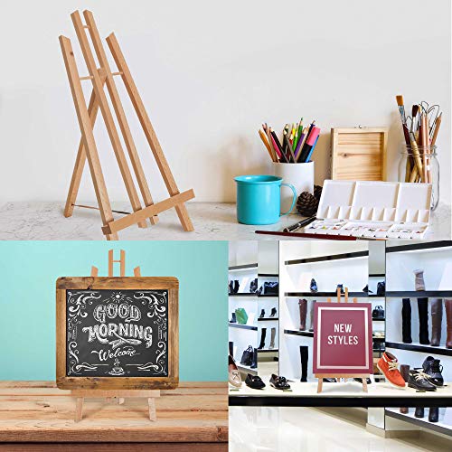 U.S. Art Supply 20" Large Tabletop Display Stand A-Frame Artist Easel (Pack of 12), Beechwood Tripod, Painting Party Easel, Kids Student Table School Desktop, 18" Portable Canvas Photo Picture Sign Holder from U.S. Art Supply