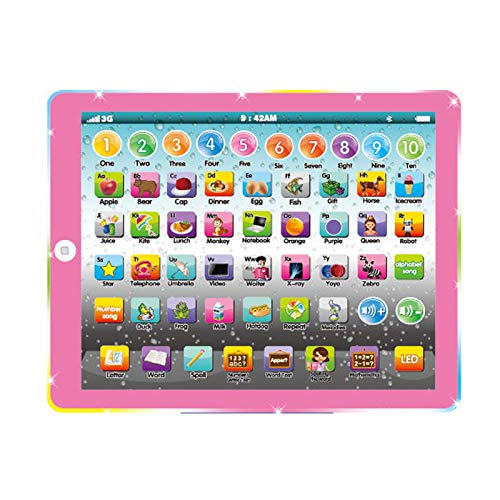 Wenbeier Kid Tablet/Learning Pad/Toddler Tablet with ABC/Word/Song/Music/Number Electronic Learning Pad Toy for Educational Preschool Boys & Girls 3-8 Years Old from Wenbeier
