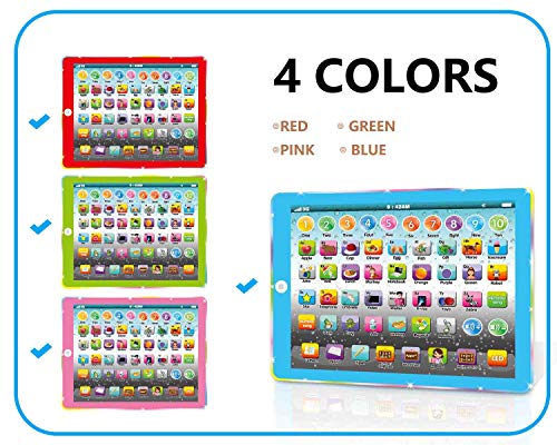 Wenbeier Kid Tablet/Learning Pad/Toddler Tablet with ABC/Word/Song/Music/Number Electronic Learning Pad Toy for Educational Preschool Boys & Girls 3-8 Years Old from Wenbeier