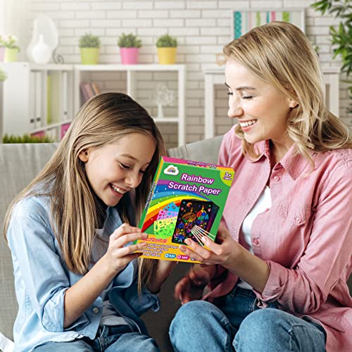 ZMLM Scratch Paper Art Set: 59Pcs Magic Drawing Art Craft Kid Black Scratch off Paper Supply Kit Toddler Preschool Learning Bulk Toy for Age 3 4 5 6 7 8 9 10 Girl Boy Holiday|Party Favor|Birthday Gift from ZMLM