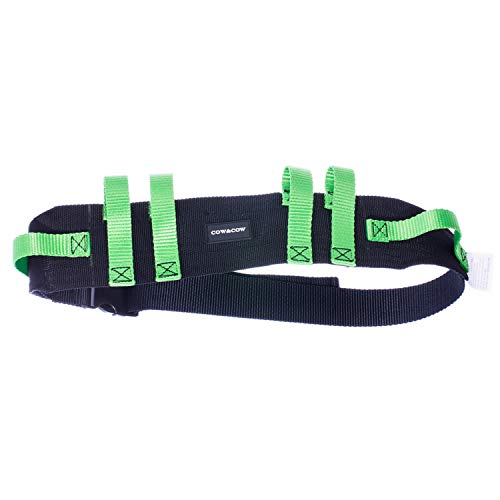 COW&COW Gait Belt (28inch-52inch) - with 6 Handles and Quick Release Buckle - Transfer Walking and Standing Assist Aid for Homecare,Nurse,Physical Therapy(Green) from COW&COW Care