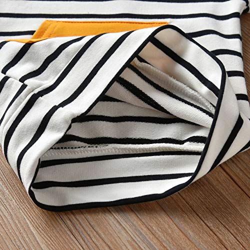 Toddler Infant Baby Boy Clothes Striped Long Sleeve Hoodie Tops Sweatsuit Pants Outfit Set (6-9 Months) Yellow by 