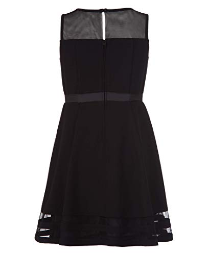Calvin Klein Girls' Sleeveless Party Dress, Fit and Flare Silhouette, Round Neckline & Back Zip Closure, Black, 8 by Calvin Klein