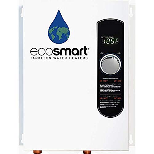 ecosmart ECO 18 Electric Tankless Water Heater, 18 KW at 240 Volts with Patented Self Modulating Technology,White by Ecosmart