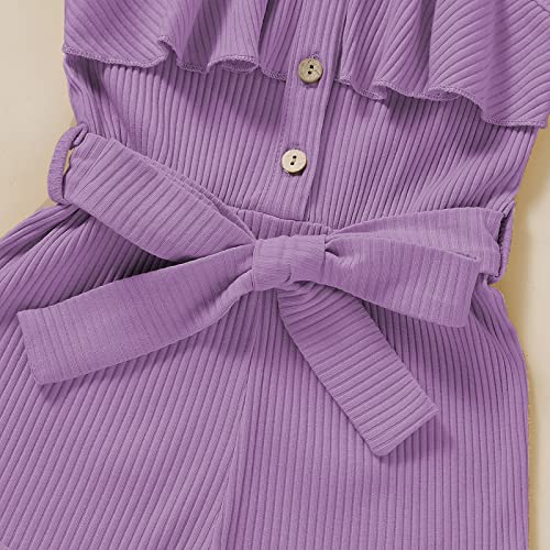 FOCUTEBB 4T Girls Clothes Toddler Girl Summer Outfits Cute Baby Sleeveless Clothing Summer Outfits Cute Halter Romper One-piece Jumpsuit Bodysuit Outfit Set Summer Clothes Set Purple 4-5T/120cm from 
