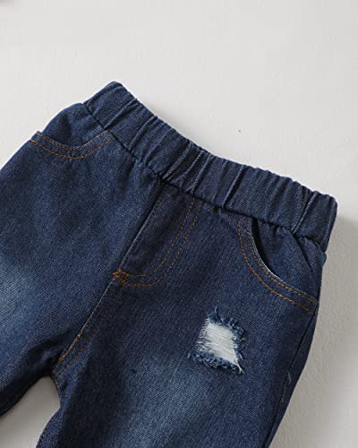 Renotemy 12 18 Months Girl Clothes Summer Toddler Girl Clothes Outfits Cute Butterfly Short Sleeve T-Shirt Denim Pants Baby Girls Clothes 12-18 Months by 