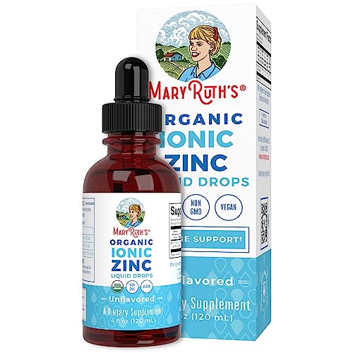 Zinc Supplements for Immune Support | 40 Day Supply | Liquid Zinc Supplement | Ionic Zinc for Kids & Adults | Zinc Sulfate | Skin Care Supplement | Vegan | Non-GMO | Gluten Free | 4 Fl Oz by MaryRuth Organics