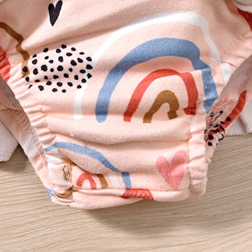Preemie Baby Girls Summer Clothes Ribbed Short Sleeve Floral Ruffle Bloomer Shorts Premature Spring Outfit Pink from 