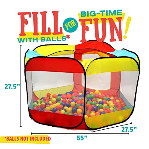 Kiddey Ball Pit Play Tent for Kids - 6-Sided Ball Pit for Kids Toddlers and Baby - Fill with Plastic Balls (Balls Not Included) or Use As an Indoor / Outdoor Play Tent Great Gift Idea by Kiddey