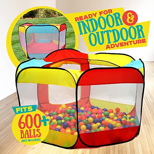 Kiddey Ball Pit Play Tent for Kids - 6-Sided Ball Pit for Kids Toddlers and Baby - Fill with Plastic Balls (Balls Not Included) or Use As an Indoor / Outdoor Play Tent Great Gift Idea by Kiddey