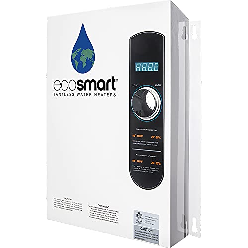 ecosmart ECO 18 Electric Tankless Water Heater, 18 KW at 240 Volts with Patented Self Modulating Technology,White by Ecosmart