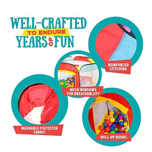 Kiddey Ball Pit Play Tent for Kids - 6-Sided Ball Pit for Kids Toddlers and Baby - Fill with Plastic Balls (Balls Not Included) or Use As an Indoor / Outdoor Play Tent Great Gift Idea by Kiddey