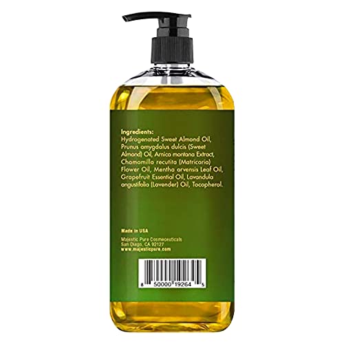 MAJESTIC PURE Arnica Sore Muscle Massage Oil for Body - Best Natural Therapy Therapy Oil with Lavender and Chamomile Essential Oils - Warming, Relaxing, Massaging Joint & Muscles - 8 fl. oz. by MAJESTIC PURE