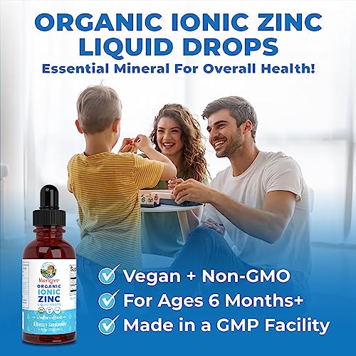 Zinc Supplements for Immune Support | 40 Day Supply | Liquid Zinc Supplement | Ionic Zinc for Kids & Adults | Zinc Sulfate | Skin Care Supplement | Vegan | Non-GMO | Gluten Free | 4 Fl Oz by MaryRuth Organics
