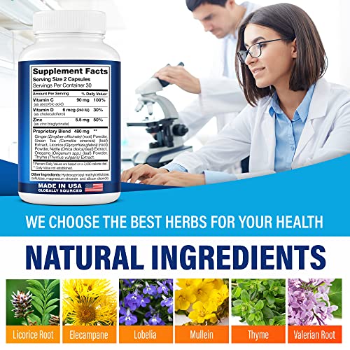Quit Smoking Aid - Made in USA - Helps to Clear Lungs & Stop Smoking - Infused with Mullein & L-Tryptophan for Lung Cleanse & Stress Relief from LUNGWELL