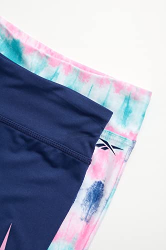 Reebok Girls Active Shorts - Spandex Athletic High Waisted Gym Workout Yoga Bike Shorts (2 Pack), Size X-Large/(14/16, Blue Print by 
