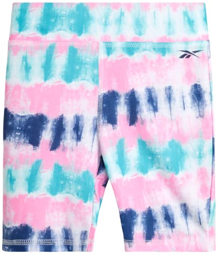 Reebok Girls Active Shorts - Spandex Athletic High Waisted Gym Workout Yoga Bike Shorts (2 Pack), Size X-Large/(14/16, Blue Print by 