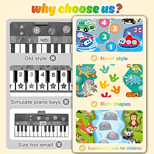 BAIAI Baby Music Mat Toys: Montessori Toy Toddlers Dance Pad for 2-4 Year Old - Sensory Step & Sing Floor Mat for Kids Age 1 2 3 4 5 6 Christmas Birthday Gifts from Shantou Aozheng Education Technology Co., LTD