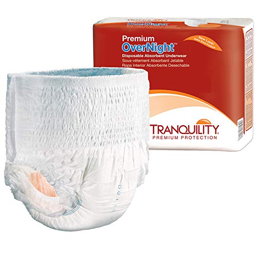 Tranquility Premium Overnight Disposable Absorbent Underwear (DAU) (Medium - 18 Count), White by Principle Business Enterprises/Incontinence