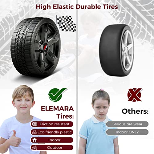 ELEMARA Electric Go Kart for Kids, 12V 2WD Battery Powered Ride On Cars with Parent Remote Control for Boys Girls,Toy Gift Vehicle with Durable Wheel,Safety Belt,Music,Red by Elemara