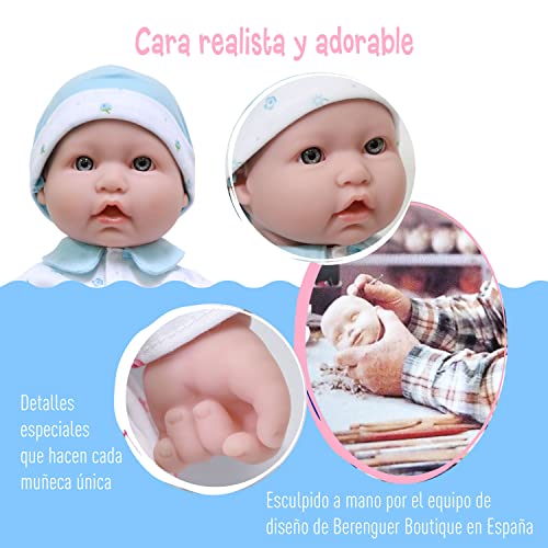 Caucasian 16-inch Medium Soft Body Baby Doll JC Toys - La Baby Washable Removable Blue Outfit w/ Hat and Pacifier For Children 12 Months +, 16 inches from JC Toys - Import