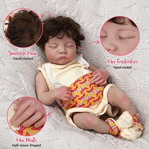 JIZHI Lifelike RebornBaby Dolls Girls [Washable & Poseable] Full Vinyl Body 17 Inch Sleeping Realistic Newborn Baby Dolls Real Life Baby Dolls for Kids Age 3+ from JIZHI
