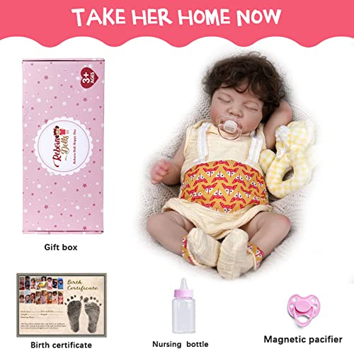 JIZHI Lifelike RebornBaby Dolls Girls [Washable & Poseable] Full Vinyl Body 17 Inch Sleeping Realistic Newborn Baby Dolls Real Life Baby Dolls for Kids Age 3+ from JIZHI
