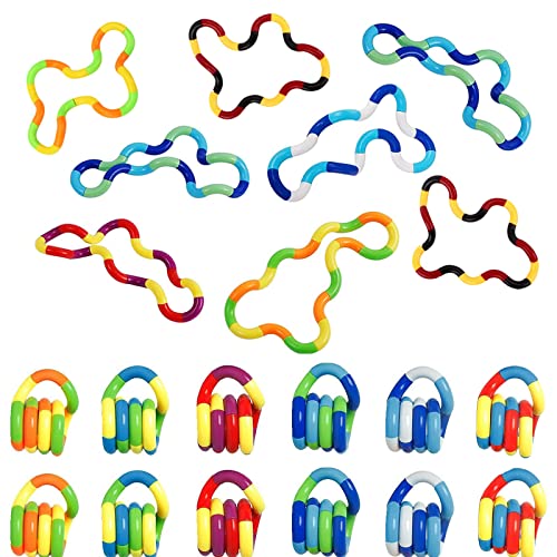 20 PCS Multicolored Quiet Fidgets Toys for Unique Fidget Experience, Anti Anxiety Sensory Toys Combine into New Shapes, Brain Imagination Tools, Relax Therapy Educational Toy for Kids Boys Adults from Xesakesi