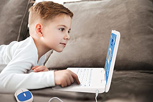 Lexibook - Educational and Bilingual Laptop Spanish/English - Toy for Children with 124 Activities to Learn Mathematics, Dactylography, Logic, Clock Reading, Play Games and Music - JC598i2 by Lexibook