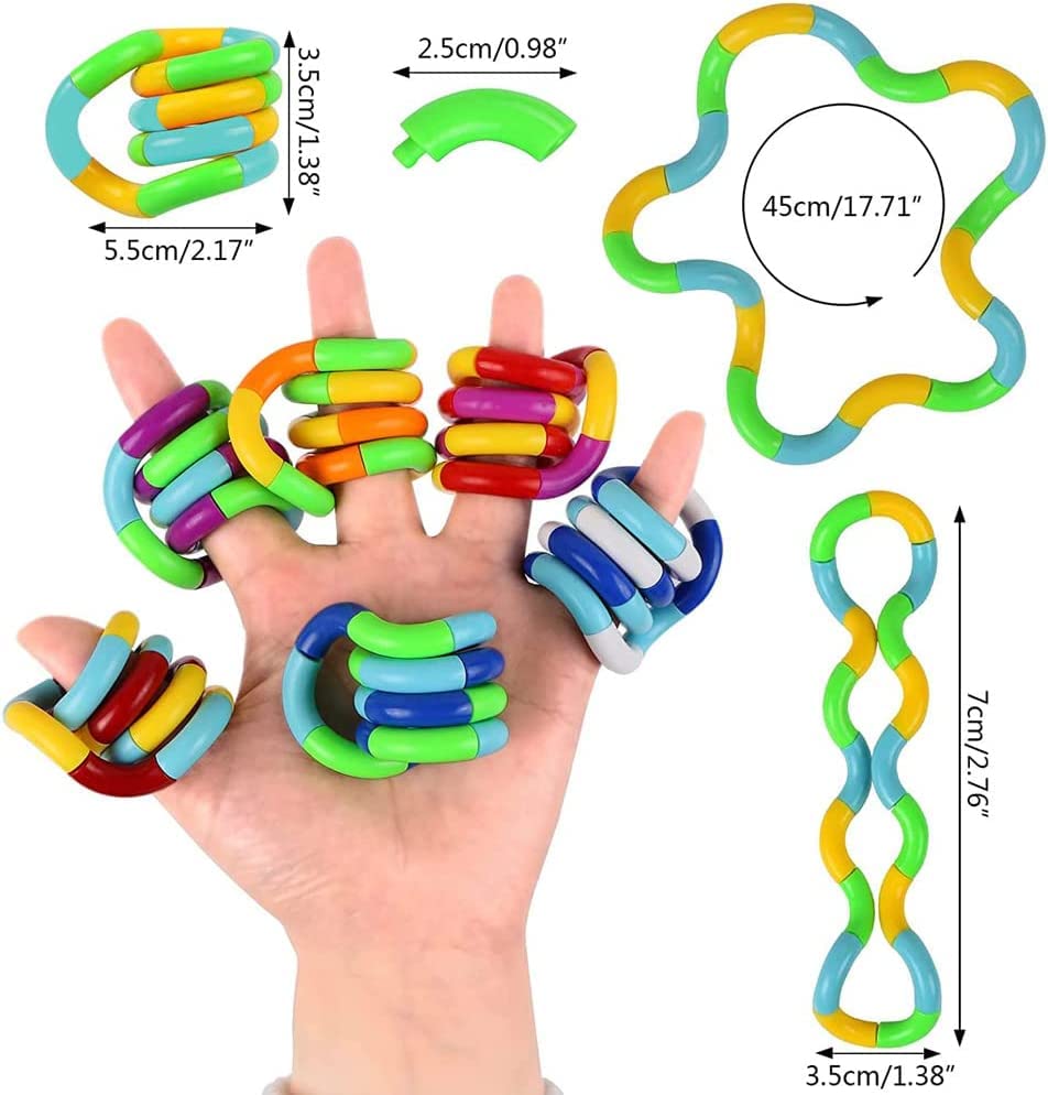 20 PCS Multicolored Quiet Fidgets Toys for Unique Fidget Experience, Anti Anxiety Sensory Toys Combine into New Shapes, Brain Imagination Tools, Relax Therapy Educational Toy for Kids Boys Adults from Xesakesi