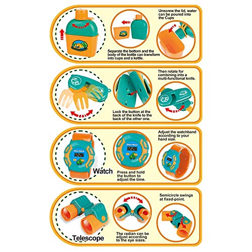 Kids Camping Set with Tent , Camping Gear Toy with Pretend Play Tent Outdoor Toy for Toddlers Birthday Gift from Aomola