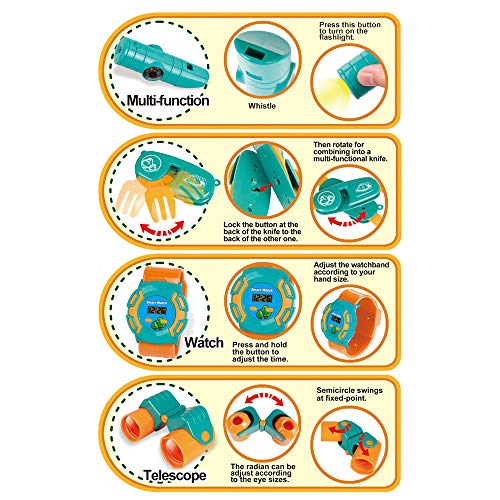 Kids Camping Set with Tent , Camping Gear Toy with Pretend Play Tent Outdoor Toy for Toddlers Birthday Gift from Aomola