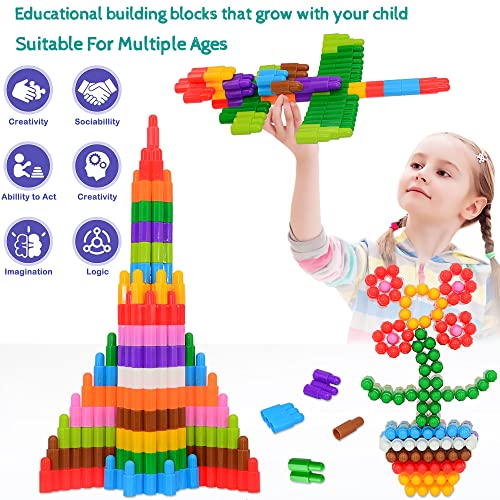 Salanheo Kids 140pcs Set Building Blocks Construction Toy - Learning STEM Toys Educational Kit Child - 10 Colors Building Toys for Kids Ages 3+ from Salanheo