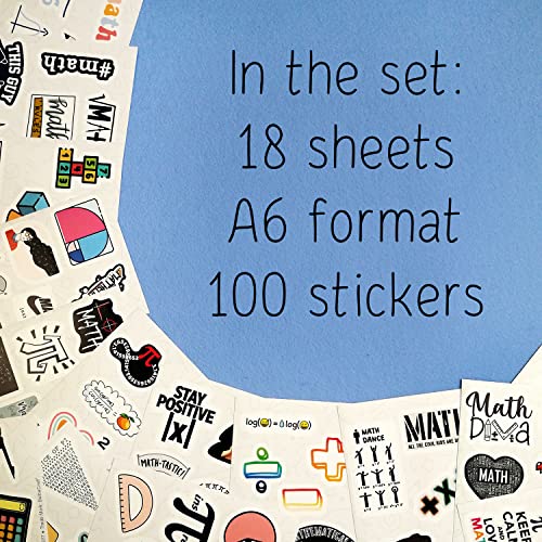 BulbaCraft 100Pcs Small Math Stickers for Students - Funny Math Gifts for Women and Men, Math Related Stickers, Funny Math Nerd Gifts, Funny Gifts for Math Lovers, Math Jokes for Mathy Folks, Math Decals from VictorySell