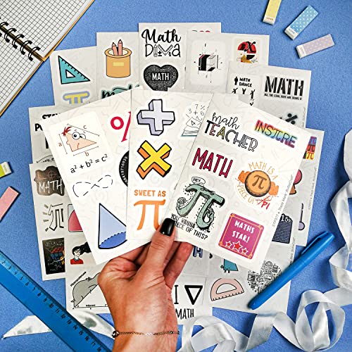 BulbaCraft 100Pcs Small Math Stickers for Students - Funny Math Gifts for Women and Men, Math Related Stickers, Funny Math Nerd Gifts, Funny Gifts for Math Lovers, Math Jokes for Mathy Folks, Math Decals from VictorySell
