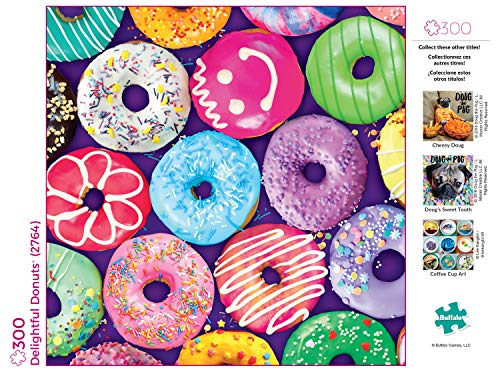 Buffalo Games - Delightful Donuts - 300 Large Piece Jigsaw Puzzle Multicolor, 18"L X 18"W by Buffalo Games