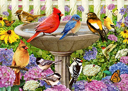 Ravensburger at The Birdbath 500 Piece Large Format Jigsaw Puzzle for Adults - 16793 - Every Piece is Unique, Softclick Technology Means Pieces Fit Together Perfectly by Ravensburger