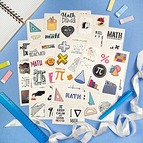 BulbaCraft 100Pcs Small Math Stickers for Students - Funny Math Gifts for Women and Men, Math Related Stickers, Funny Math Nerd Gifts, Funny Gifts for Math Lovers, Math Jokes for Mathy Folks, Math Decals from VictorySell