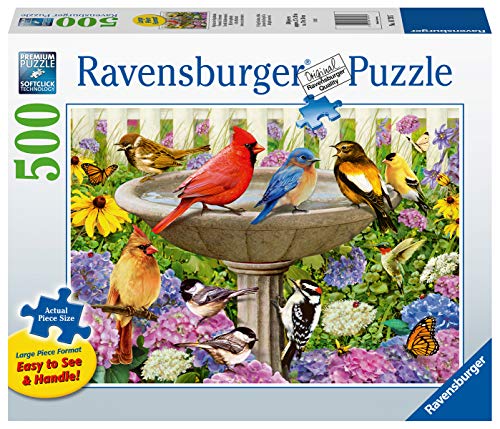 Ravensburger at The Birdbath 500 Piece Large Format Jigsaw Puzzle for Adults - 16793 - Every Piece is Unique, Softclick Technology Means Pieces Fit Together Perfectly by Ravensburger