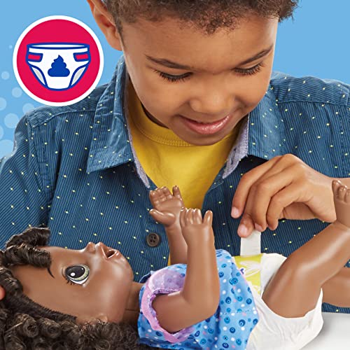 Baby Alive Magical Mixer Baby Doll Blueberry Blast with Blender Accessories, Drinks, Wets, Eats, Black Hair Toy for Kids Ages 3 and Up by Hasbro