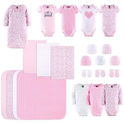 The Peanutshell Newborn Layette Gift Set for Baby Girls - 23 Piece Newborn Girl Clothes & Accessories Set - Fits Newborn to 3 Months - Floral from Farallon Brands