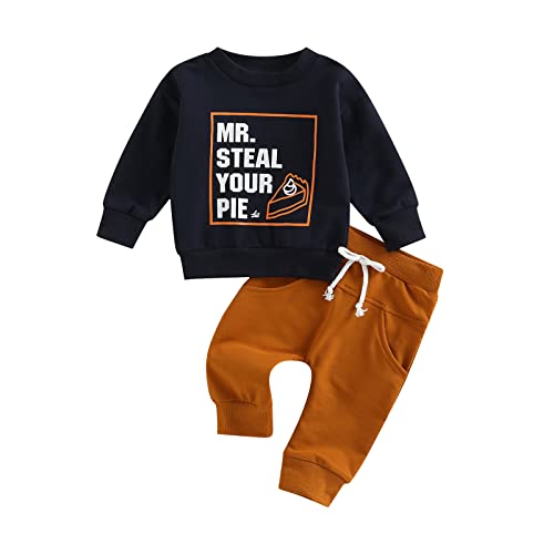 Infant Toddler Baby Boy Fall Winter Clothes Letter Pullover Sweatshirt Long Sleeve T-Shirt Tops Pants Tracksuit Outfits Set (Navy Blue , 2-3 Years ) from YOKJZJD