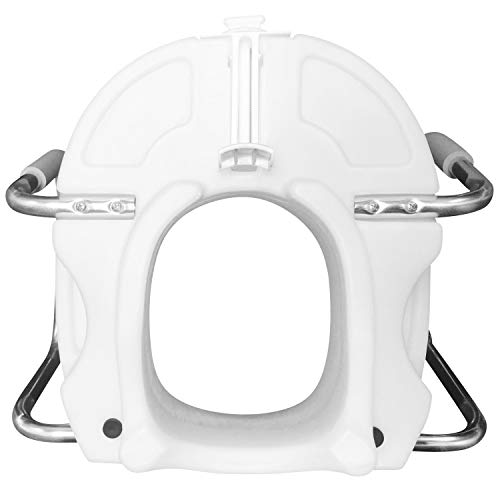 PCP 5-Inch Raised Toilet Seat, Elevated Lift with Fixed Security Arm Rests, Tightening Stability Lock, Portable Bath Safety Commode Support, Made in USA by Surgical Appliance Industries